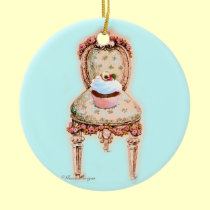 Cupcake na cadeira do Victorian ornamentos