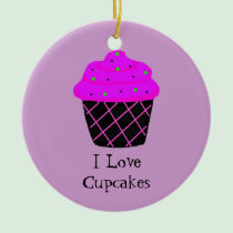 Cupcake roxo ornamentos