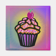 Cupcake sonhador imãs de geladeira