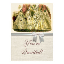 Da antiguidade nupcial das noivas do vintage casam convites personalizados