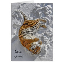 Da "cartão do feriado do anjo neve" do tigre