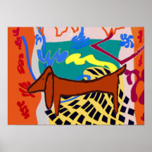 Dachshund abstrato de Fauvist Impressão