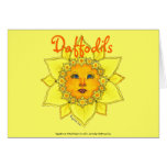 Daffodil ensolarado - cartão de nota (vazio)