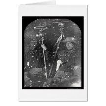 Daguerreotype 1850 de dois topógrafos cartoes
