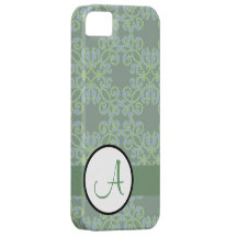 Damasco do ~ do monograma capas de iPhone 5 Case-Mate