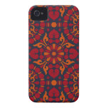damasco escuro floral bonito capa de iPhone 4 Case-Mate