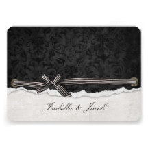 Damasco preto convite personalizado