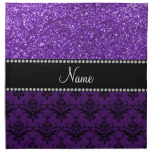 Damasco roxo conhecido personalizado do brilho guardanapos