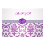 Damasco roxo, convite amethyst da imagem RSVP