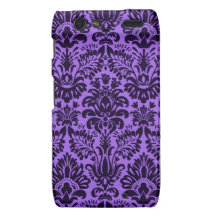 Damasco roxo e preto droid RAZR capas