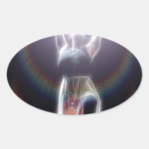 Dança na luz adesivos oval