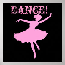 Dança no poster cor-de-rosa