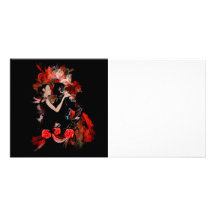 Dançarinos do tango no vermelho cartão com fotos personalizado
