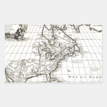 De 1708 LIsle Mapa de America do Norte (Covens e M Adesivo Retangular