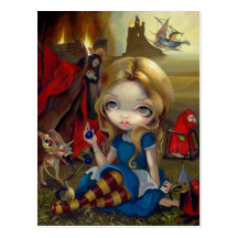 De "cartão Alice e dos monstro de Bosch" Cartao Postal
