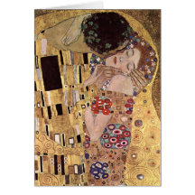 ~ de Gustavo Klimt o beijo Cartao