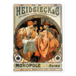 ~ de Heidsieck & de Co por Alphonse Mucha Cartão Postal