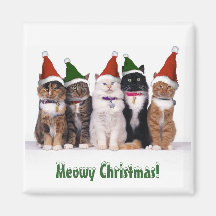 De "Natal Meowy!" Gatos nos chapéus Ima De Geladeira