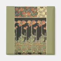 ~ Decoratifs de Alphonse Maria Mucha Imã De Refrigerador
