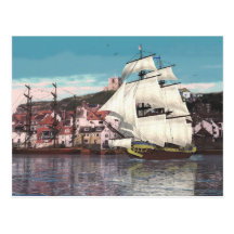 Deixando o porto cartão postal