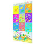 Deixe-nos contar com números 1 - 10 dos dinossauro impressão de canvas esticadas