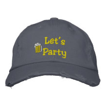 Deixe-nos Party o chapéu bordado Boné