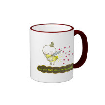 Deixe seu brilho claro na caneca do mundo
