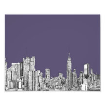 Desenho de NYC no roxo do lilac Fotografias