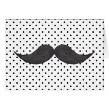 Desenho engraçado do bigode e bolinhas pretas cartoes