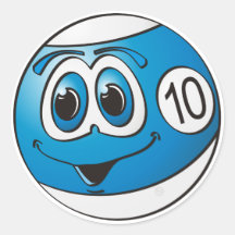 Desenhos animados da bola de piscina dez adesivo
