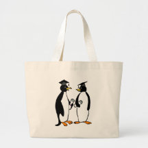 Desenhos animados da graduação dos pinguins bolsas de lona