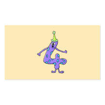 Desenhos animados do aniversário do roxo 4ns cartao de visita