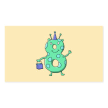 Desenhos animados do aniversário do verde da cerce cartões de visitas