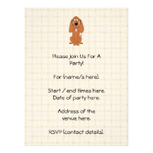 Desenhos animados do cão de Brown. Hound. Convite Personalizado