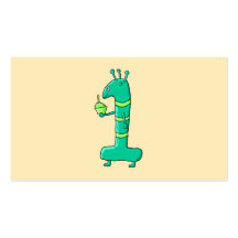 Desenhos animados do primeiro aniversario. Verde Cartoes De Visita