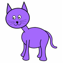 Desenhos animados roxos bonitos do gato fotoesculturas