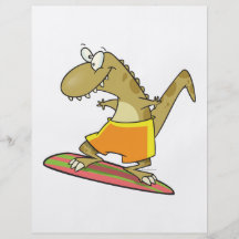 desenhos animados surfando do dinossauro do surfis panfleto coloridos