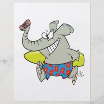 desenhos animados surfando do elefante do surfista panfletos personalizado