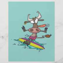 desenhos animados surfando parvos bonitos da vaca  panfleto