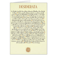 DESIDERATA Card=Sunburst Cartoes