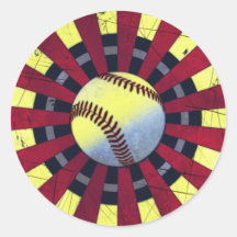 Design abstrato do basebol do Grunge Adesivo Em Formato Redondo