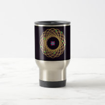 Design artístico do átomo da ciência canecas