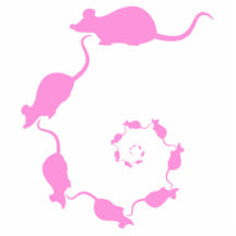 Design cor-de-rosa bonito do rato. Espiral dos rat Fotoescultura