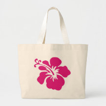 Design cor-de-rosa do hibiscus bolsa de lona