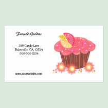 Design cor-de-rosa doce do cupcake cartões-de-visita