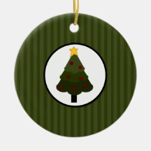 Design da árvore de Natal em listras verdes Ornamentos Para Arvore De Natal