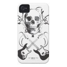 Design da guitarra e do crânio iPhone 4 capas