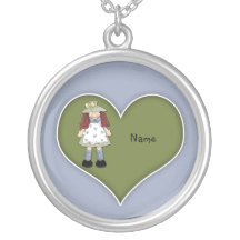 Design do coração da menina do país bijuterias personalizadas