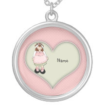 Design do coração da menina do país colar