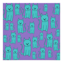 Design dos gatos em cores Funky Convite Personalizado